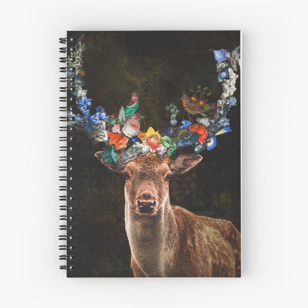 Item preview, this deer is in the middel of beautiful vintage flowers designed and sold by Heuvelphoto.