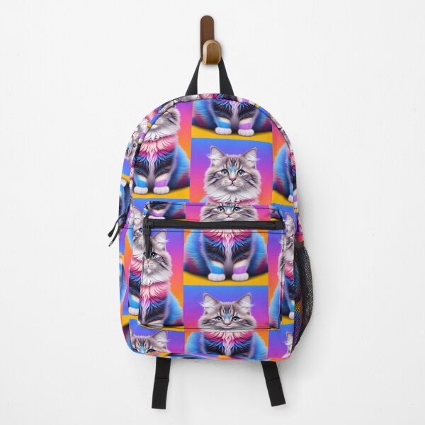 Item preview, Colorful Fluffy Cat Rainbow designed and sold by TheDarkWardrobe.