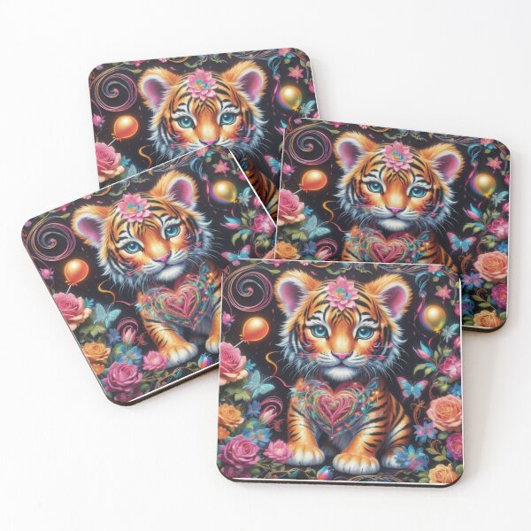 Item preview, Cute Tiger  Loves Beautiful Flowers  designed and sold by BotunPeony.