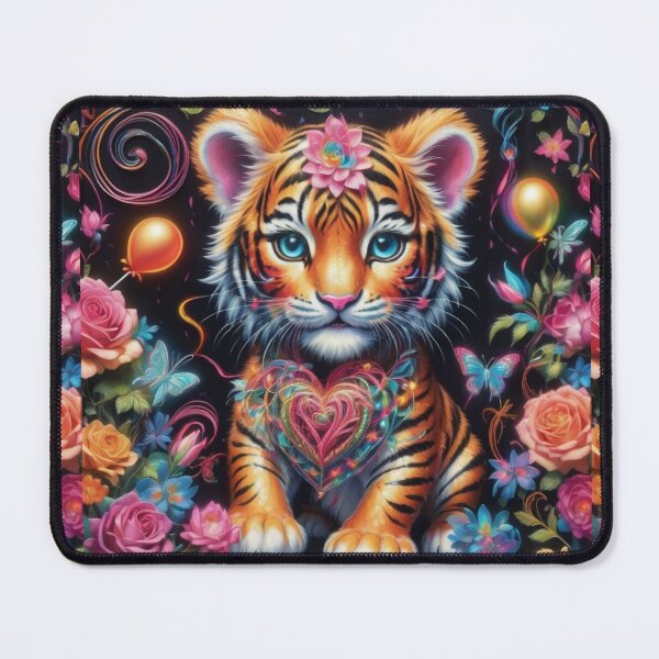 Item preview, Cute Tiger  Loves Beautiful Flowers  designed and sold by BotunPeony.