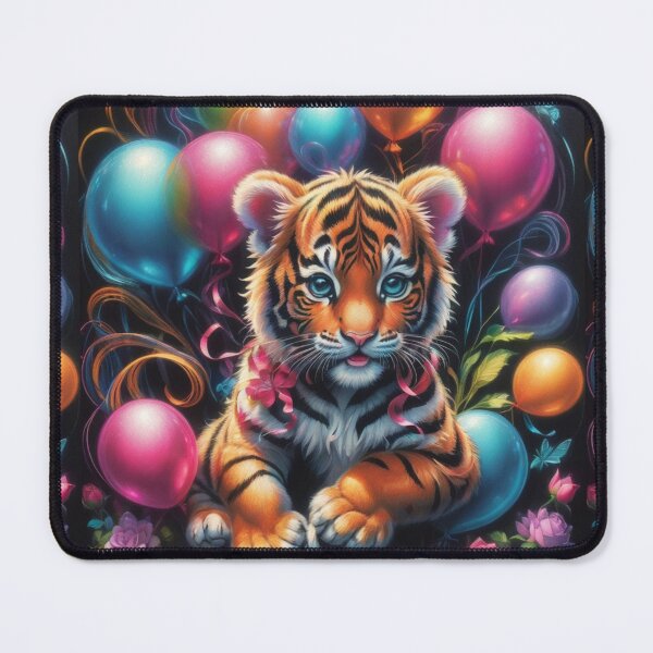 Item preview, Cute Tiger  Loves Beautiful Balloons  designed and sold by BotunPeony.