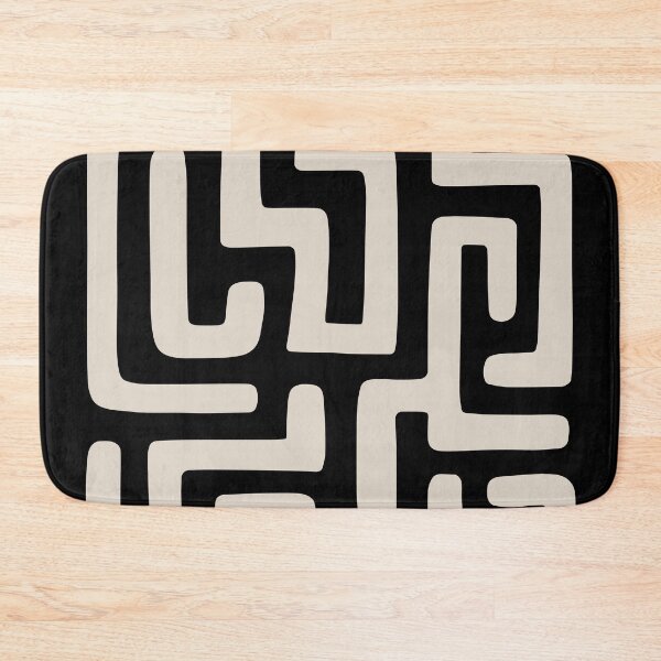 Item preview, Mid Century Modern Abstract Black and Linen White designed and sold by tonymagnerart.
