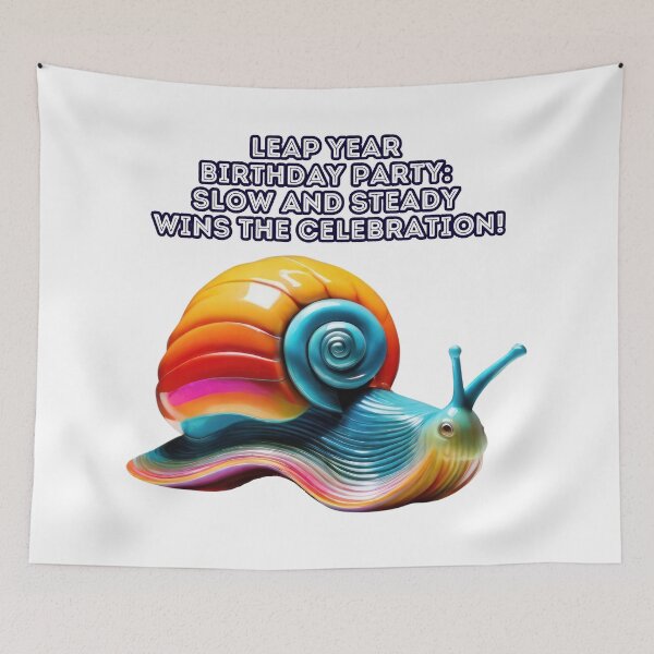 Item preview, Leap Year Delight: Rainbow Snail's Birthday Extravaganza designed and sold by RvinJo8.