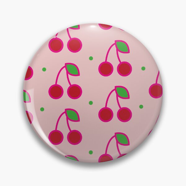 Item preview, Pattern with cherry fruits with green leaves pink background vector illustration. designed and sold by Denisse diseno.