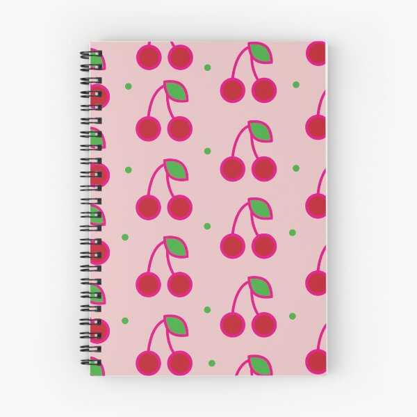 Item preview, Pattern with cherry fruits with green leaves pink background vector illustration. designed and sold by Denisse diseno.
