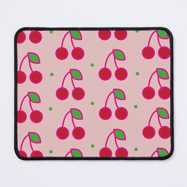 Item preview, Pattern with cherry fruits with green leaves pink background vector illustration. designed and sold by Denisse diseno.