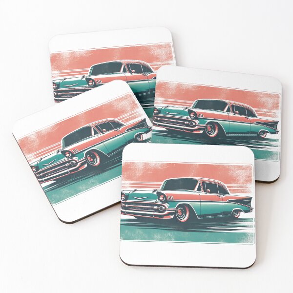 Item preview, Chrome Nostalgia: 55 Chevy Belair Silhouette in Vintage Hues designed and sold by siljeberg.
