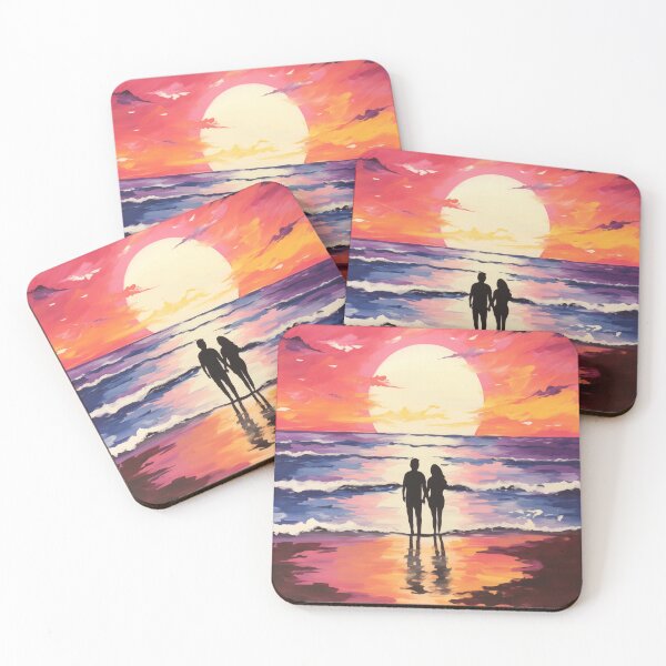 Item preview, Romantic Sunset Beach Couple Silhouette Artistic designed and sold by ElLocoMus.