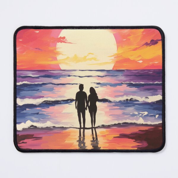 Item preview, Romantic Sunset Beach Couple Silhouette Artistic designed and sold by ElLocoMus.