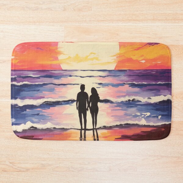 Item preview, Romantic Sunset Beach Couple Silhouette Artistic designed and sold by ElLocoMus.