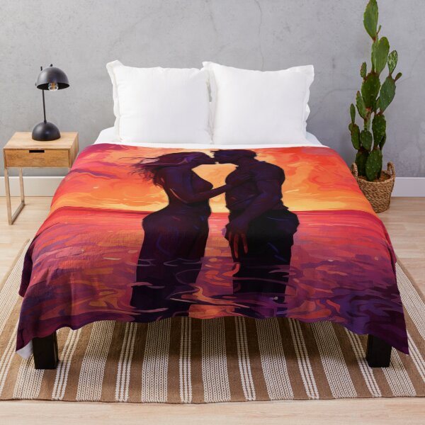 Item preview, Passionate Embrace - Lovers' Silhouette Against Fiery Sunset designed and sold by ElLocoMus.