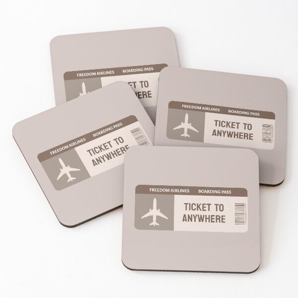 Item preview, Ticket to anywhere boarding pass freedom airlines brown beige designed and sold by wonderxwander.