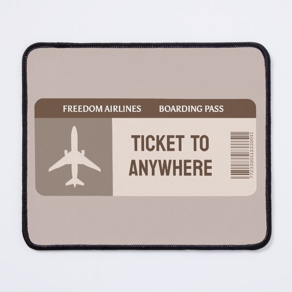 Item preview, Ticket to anywhere boarding pass freedom airlines brown beige designed and sold by wonderxwander.