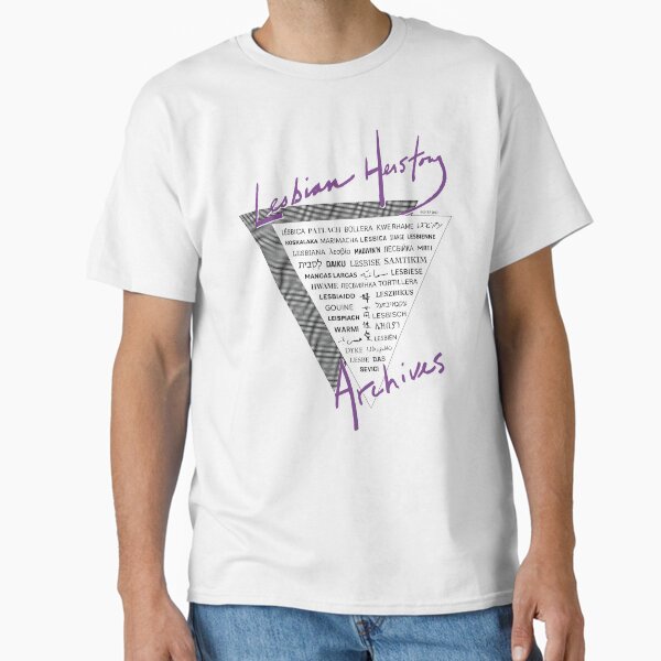 Item preview, LHA triangle: the word "lesbian" in 40 languages! designed and sold by Lesbian Herstory Archives.
