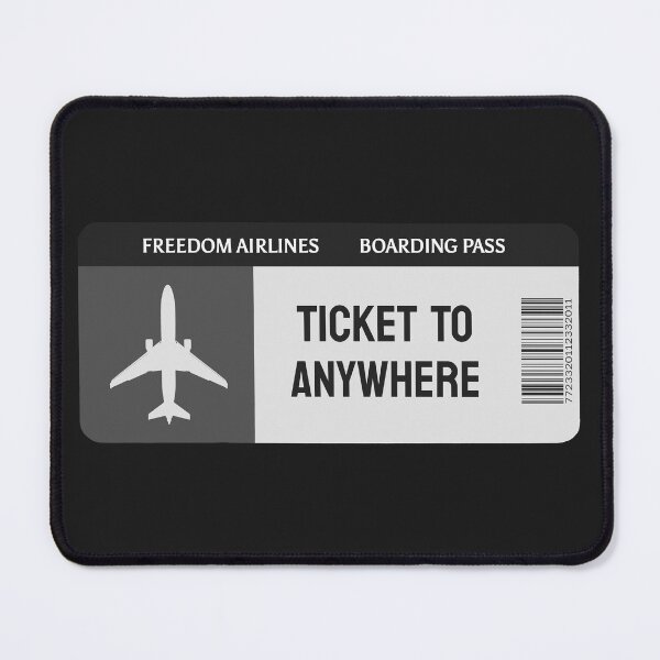 Item preview, Ticket to anywhere boarding pass freedom airlines gray designed and sold by wonderxwander.