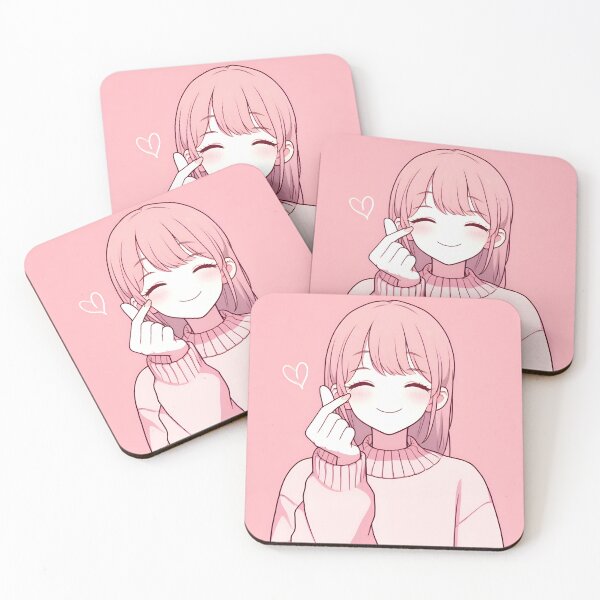 Item preview, Cute Girl with Korean Heart Gesture designed and sold by Day Dreamer.