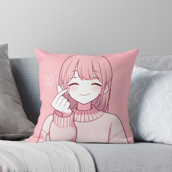 Item preview, Cute Girl with Korean Heart Gesture designed and sold by Day Dreamer.