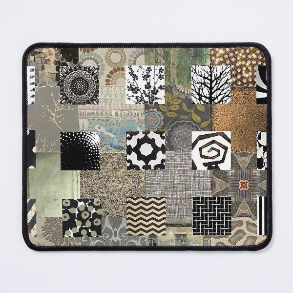 Item preview, Pattern Grid Abstract Collage in Rust Grey Black and White designed and sold by Sheree Burlington.