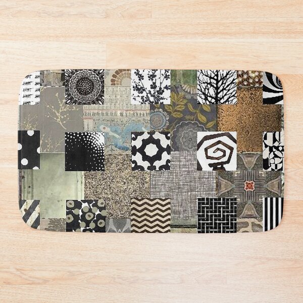 Item preview, Pattern Grid Abstract Collage in Rust Grey Black and White designed and sold by Sheree Burlington.