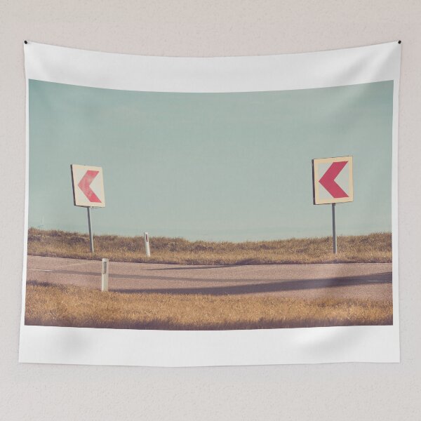 Item preview, Turn left sign on a country road designed and sold by dvoevnore.