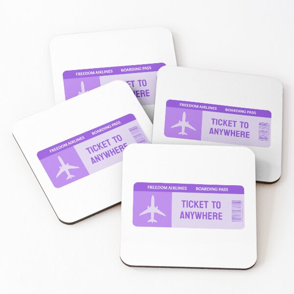 Item preview, Ticket to anywhere boarding pass freedom airlines purple designed and sold by wonderxwander.