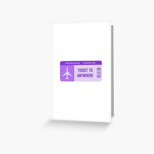 Item preview, Ticket to anywhere boarding pass freedom airlines purple designed and sold by wonderxwander.