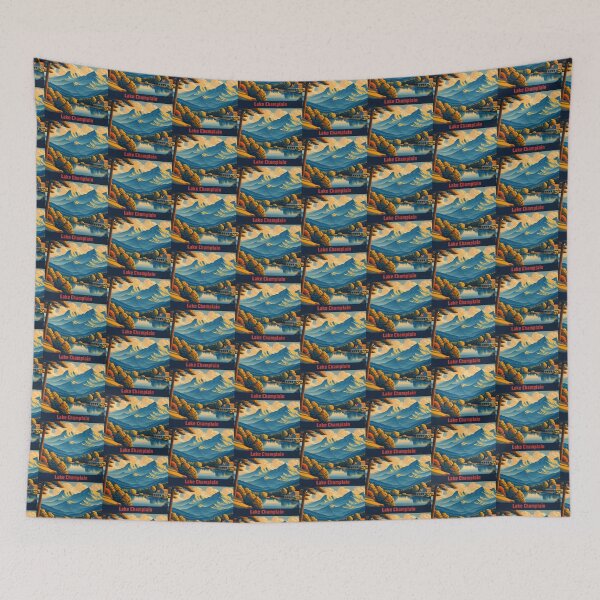 Item preview, Greetings from Lake Champlain retro travel poster designed and sold by VistaMar.