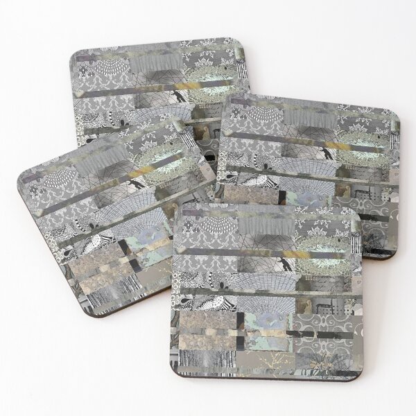 Item preview, Grey Quilt Grid Design Grey Beige Rust Black and White designed and sold by Sheree Burlington.