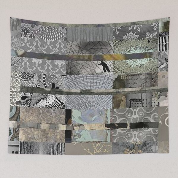 Item preview, Grey Quilt Grid Design Grey Beige Rust Black and White designed and sold by Sheree Burlington.