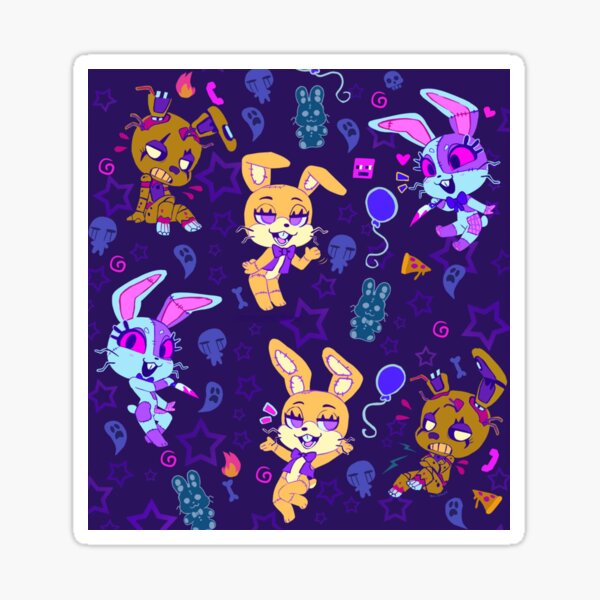FNAF Five Nights at Freddys Print Pattern Bunnies Sticker