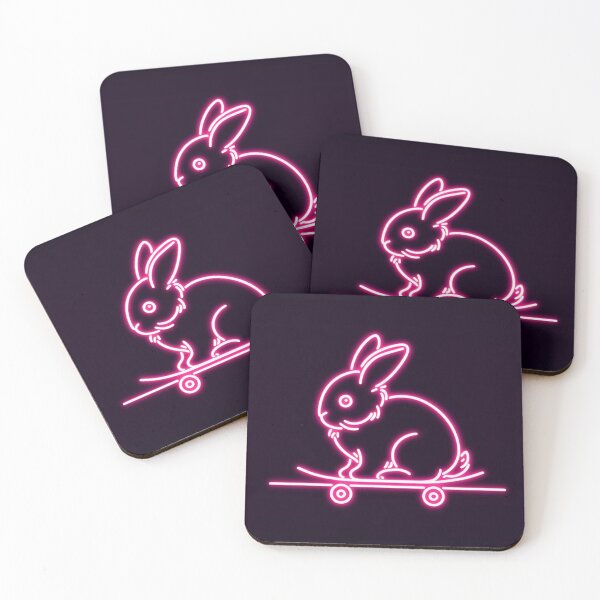 Item preview, Skateboarding Neon Rabbit designed and sold by Gaborai.