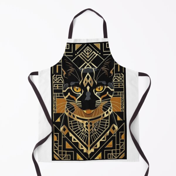 Item preview, Black & Gold Geometric Cat designed and sold by JediKittenWars.