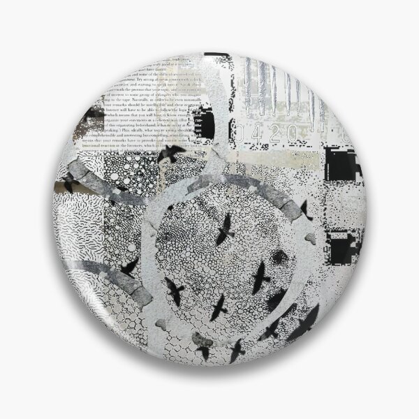 Item preview, Bird Migration Abstract Art Collage in Grey, Black and White designed and sold by Sheree Burlington.