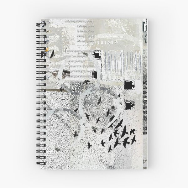 Item preview, Bird Migration Abstract Art Collage in Grey, Black and White designed and sold by Sheree Burlington.