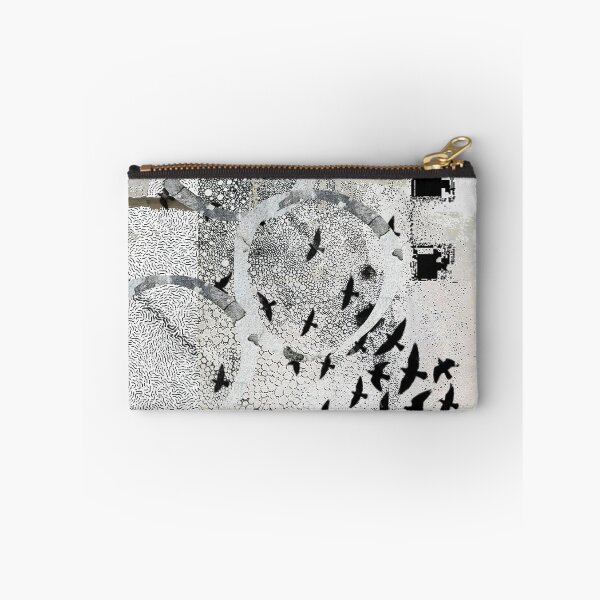 Item preview, Bird Migration Abstract Art Collage in Grey, Black and White designed and sold by Sheree Burlington.