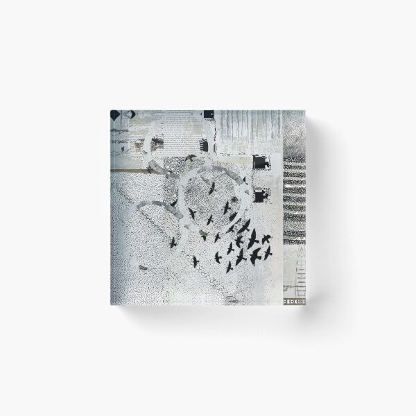 Item preview, Bird Migration Abstract Art Collage in Grey, Black and White designed and sold by Sheree Burlington.