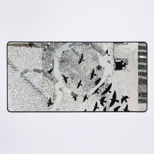 Item preview, Bird Migration Abstract Art Collage in Grey, Black and White designed and sold by Sheree Burlington.