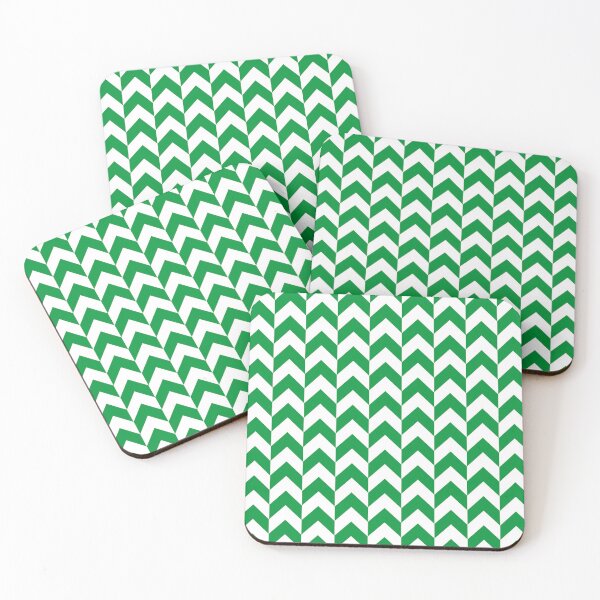 Item preview, Green White Herringbone Zigzag Nigeria Colors Geometric Abuja Orderly Pattern designed and sold by PenguinForests.