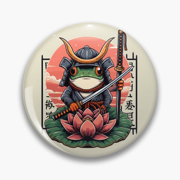Item preview, Frog Samurai Soldier with Japanese Katana designed and sold by JessArty ⭐⭐⭐⭐⭐.