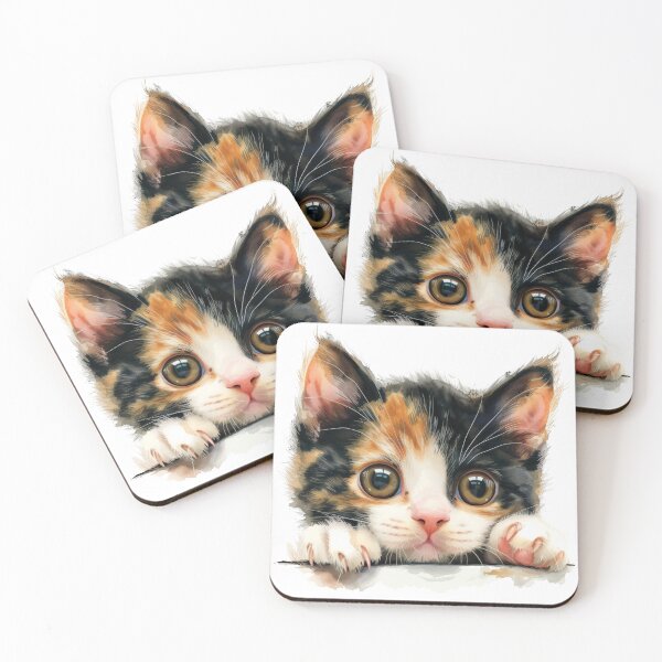 Item preview, Peekaboo Kitten watercolor  designed and sold by Sara-Design2.