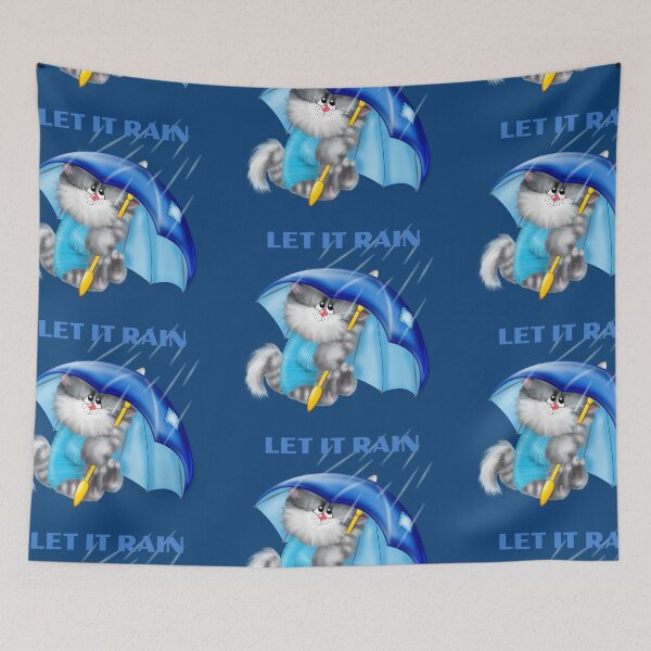 Item preview, Let It Rain (Cat) designed and sold by Tripp Art Studio.