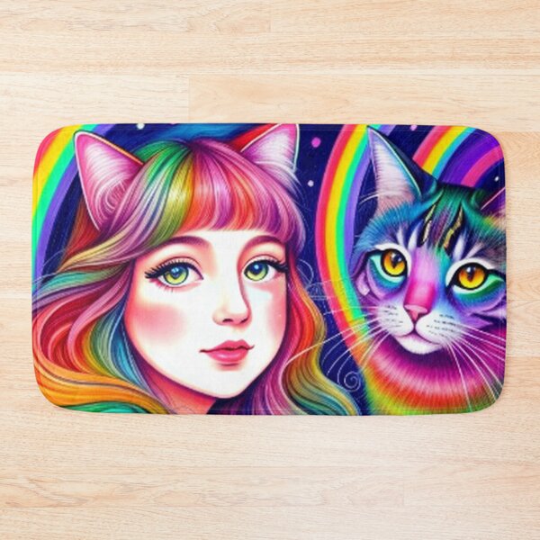 Item preview, Rainbow Girl With Rainbow Cat designed and sold by TheDarkWardrobe.