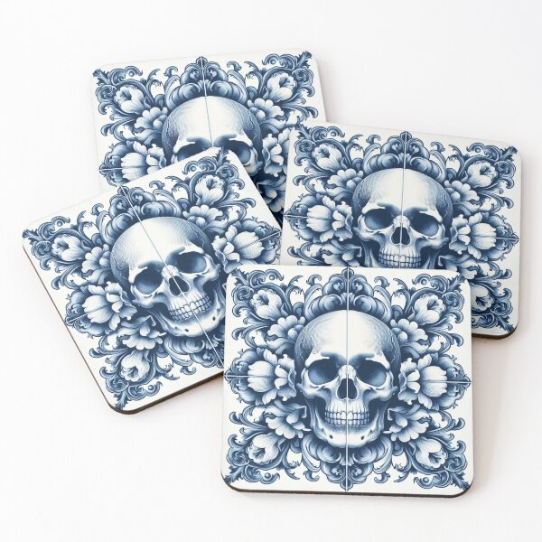 Item preview, Delft Tile With Skull No.1 designed and sold by ArtNook777.