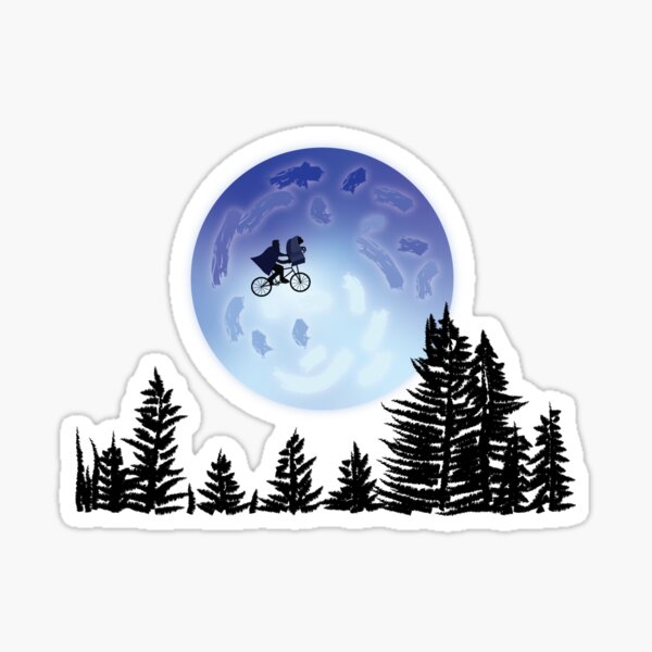 Item preview, E Vollmond- und Alien-Aufkleber T designed and sold by ADomingues1798.