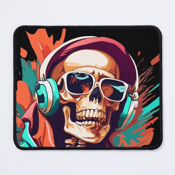Item preview, A smiling, temporarily listening to music and not dancing skeleton designed and sold by malecart.