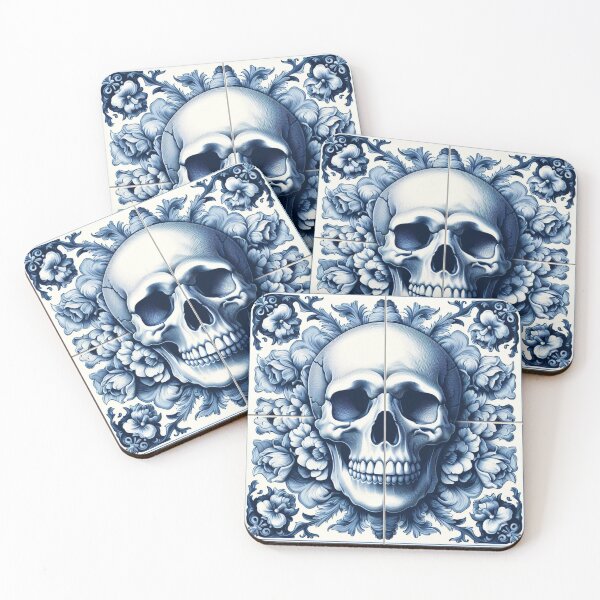 Item preview, Delft Tile With Skull No.2 designed and sold by ArtNook777.