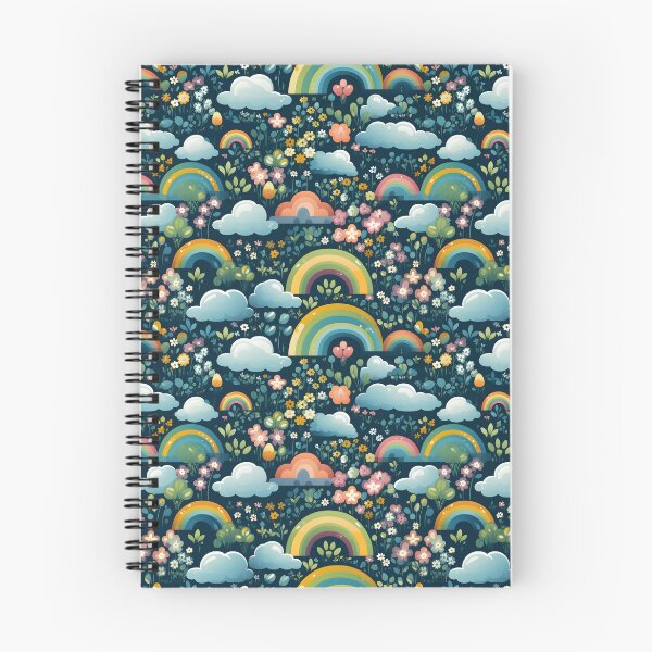 Item preview, Blossoming Skies – Rainbow and Floral Harmony Pattern designed and sold by VoyteksDesigns.
