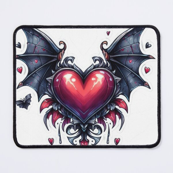 Item preview, Gothic valentines day heart with bat wings goth Sticker designed and sold by Expressions-Sel.