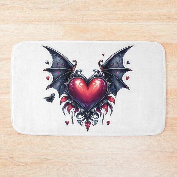 Item preview, Gothic valentines day heart with bat wings goth Sticker designed and sold by Expressions-Sel.