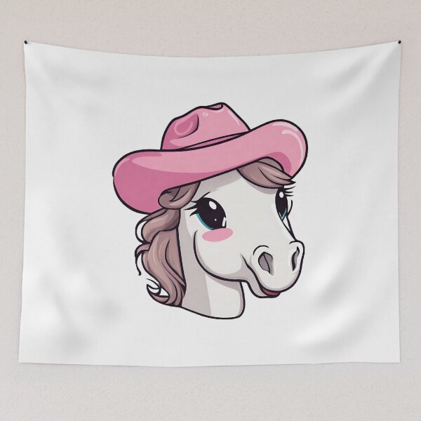Item preview, Cute Horse, Kawaii House, Beautiful Horse with Hot Pink Hat designed and sold by PurpleWay.